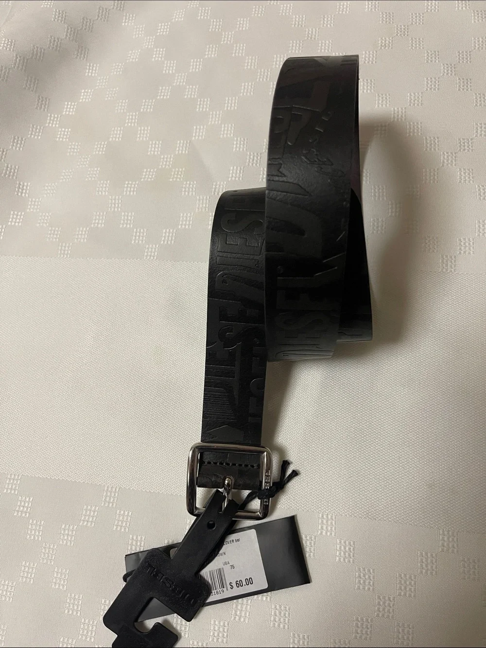 Diesel dark brown Embossed Logo Leather Belt size 30 (75 cm)